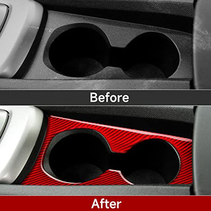 Car Water Cup Holder Sticker Carbon Fiber Decal Interior Trim for Chevrolet Camaro 2010 2011 2012 2013 2014 2015 Accessories - color: Water Cup Holder