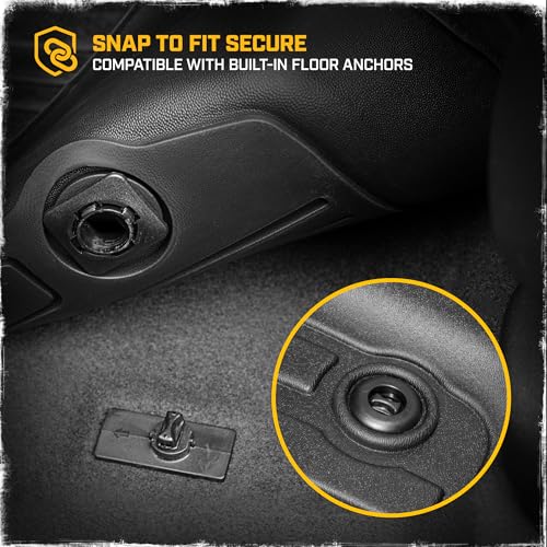 CAT® JustFit™ 3D All Weather Floor Mats for Toyota Tacoma 2016-2023, Custom Fit Heavy Duty Rubber Car Mats Full Set for Double Cab and Automatic Only, Tacoma SR/SR5/TRD/Limited/Trail Accessories - style: Toyota Tacoma (2016-2023)