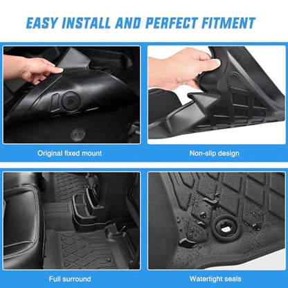 Nilight TPE Floor Mats for Toyota Tundra CrewMax Cab 2014 2015 2016 2017 2018 2019 2020 2021 All Weather Custom Fit Heavy Duty Floor Liners - size: 2014-2021 Toyota Tundra|CrewMax Cab