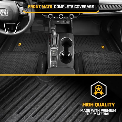 CAT® JustFit™ 3D Custom Fit Floor Mats for Honda Civic 2022-2026 Acura Integra 2023-2026, Heavy Duty Car Floor Liners Protection Laser Measured, Honda Civic Accessories, Acura Integra Accessories - style: Honda Civic (2022-2026) / Acura Integra (2023-2026