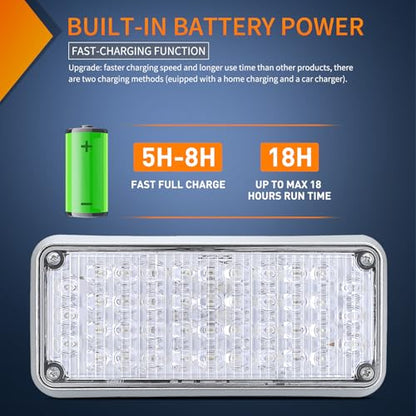 Nilight 2PCS 42LED Green Magnetic Strobe Lights Portable Warning Hazard Light Surface Mount Waterproof 5 Patterns for 12V 24V Cars Trucks Van Off Road Vehicles ATV - color: 42LED Green