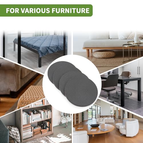 Non Slip Furniture Pads 8 PCS 4'' Round - Anti Slip Furniture Pads - Self Adhesive Rubber Feet Furniture Feet - Chair Leg Floor Protectors - Keep Furniture in Place - size: Round 4 inch 8PACK