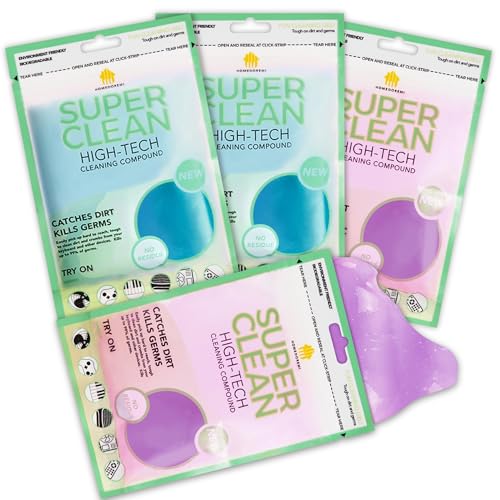 FiveJoy Car Cleaning Gels, 4-Pack Universal Auto Detailing Tools Car Interior Cleaner Putty, Dust Cleaning Mud for PC Tablet Laptop Keyboard, Camera, Printers, Calculator - 320g (2.8oz/pcs) - color: Blue,Purple
