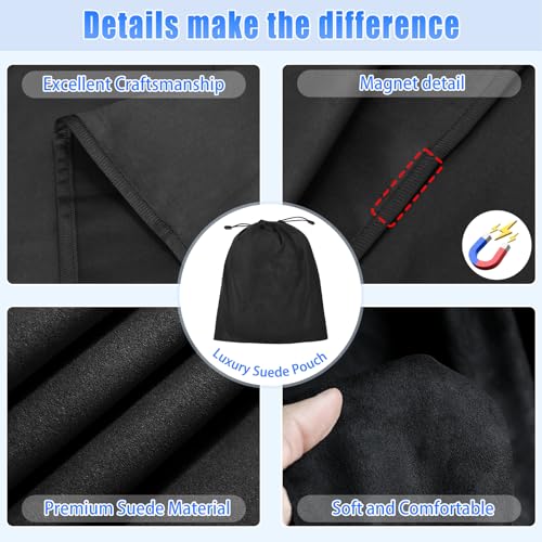 ZATOOTO Suede Car Window Shades 4PCS - Car Window Covers for Ultimate Privacy, UV Protection, and Heat Insulation, Side Window Sun Shade Perfect for Camping, Travel, Baby Safety, and Daily Use - color: Black Suede Flat–Full Set 4PCS
