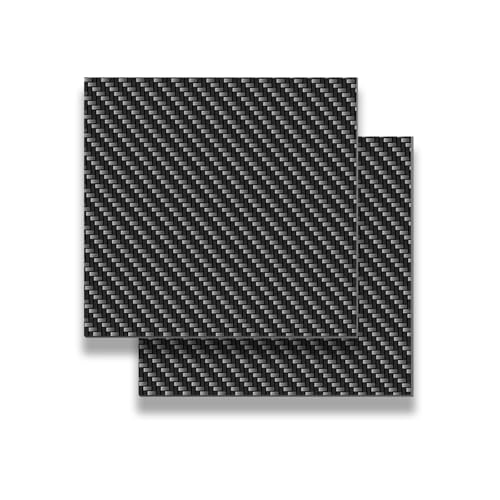 Carbon Fiber Sheet 2-Pack 500X500X3.0MM 3K Carbon Fiber Laminate for CNC RC Drone Automotive (Twill Weave Matte Finish, 500 * 500 * 3mm*2-Pack) - color: Plain Weave Glossy Finish, size: 500*500*3mm*2-pack