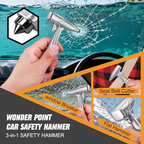 Car Window Breaker, Automotive Safety Hammer With Seatbelt Cutter, 3-in-1 Emergecy Escape Tool Car Metal Window Breaker Seatbelt Cutter, Aluminium Alloy Glass Breaker Hammer(Sliver 2Pack) - color: Sliver, size: 2 Pack