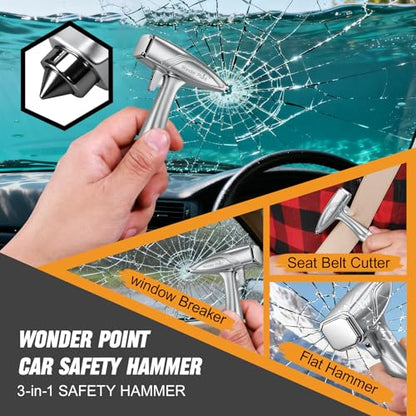 Car Window Breaker, Automotive Safety Hammer With Seatbelt Cutter, 3-in-1 Emergecy Escape Tool Car Metal Window Breaker Seatbelt Cutter, Aluminium Alloy Glass Breaker Hammer(Sliver 2Pack) - color: Sliver, size: 2 Pack