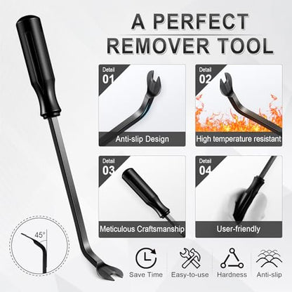 LivTee 5 pcs Auto Trim Removal Tool Kit, No Scratch Plastic Pry Tool Kit - Interior Door Panel Clip Fastener Removal Set for Vehicle Dash Radio Audio Installer (Black) - color: Black