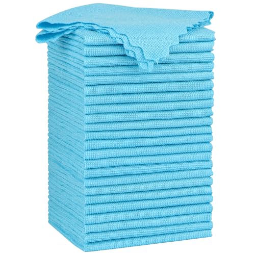 Orighty Cleaning Cloths 12x12 inch, Pack of 24, Highly Absorbent Microfiber Cleaning Supplies, Lint Free Cloths for Multiple-use, Powerful Cleaning Rags for House, Kitchen, Car Care (Blue) - color: Blue, size: 24 Pack