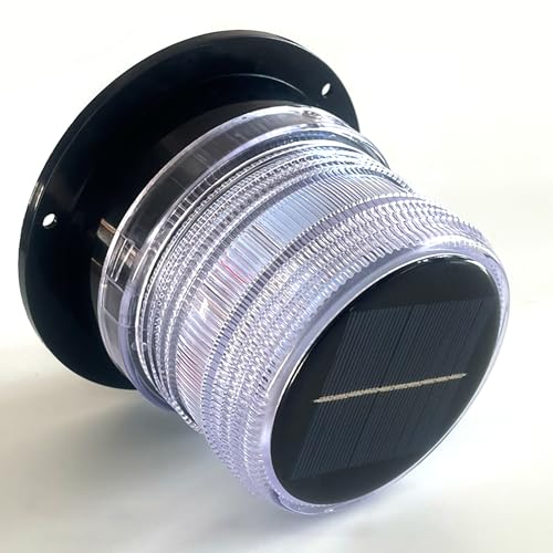Cloud Fire LED Anchor Light for Boat Yacht, Magnetic Solar Powered Navigation Lamp, IP65 Waterproof & Dustproof, Strobe Warning Light, PC Material,4 Modes (Flashing, Strobe, Steady,Rotation), White - color: White light