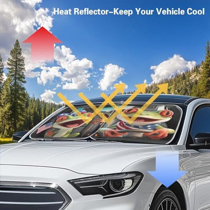 Car Window Sun Shade,Chameleon 2 PCS Auto Shade for Windshield Visor,Block UV Reflect Heat to Keep Your Car SUV Truck Cool - color: Chameleon