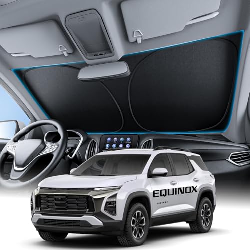 Wigoo for Chevrolet Equinox Windshield Sunshade [OEM Design, 100% Sun Blockage] Foldable Heat Insulation Sun Shade with Storage Bag, for Chevrolet Equinox (2018-2026), Silver Coating - size: for Chevrolet Equinox(2018-2026)