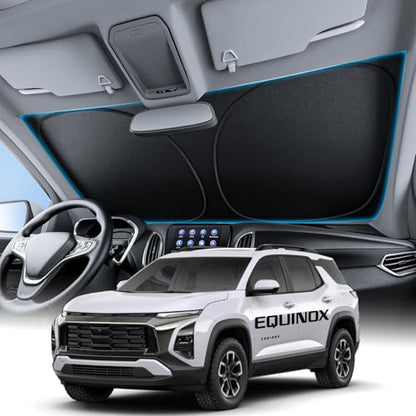 Wigoo for Chevrolet Equinox Windshield Sunshade [OEM Design, 100% Sun Blockage] Foldable Heat Insulation Sun Shade with Storage Bag, for Chevrolet Equinox (2018-2026), Silver Coating - size: for Chevrolet Equinox(2018-2026)