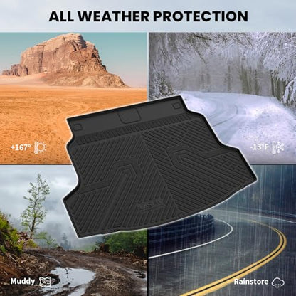 LASFIT Trunk Mat for Honda Civic Hatchback Sport 2017-2021, All Weather TPE Custom Fit Trunk Liner Trunk Tray Cargo Mat Cargo Liner Cargo Tray (Not for Sport Touring) - style: 2）For Honda Civic Hatchback | 2017-2021 | Trunk Mat