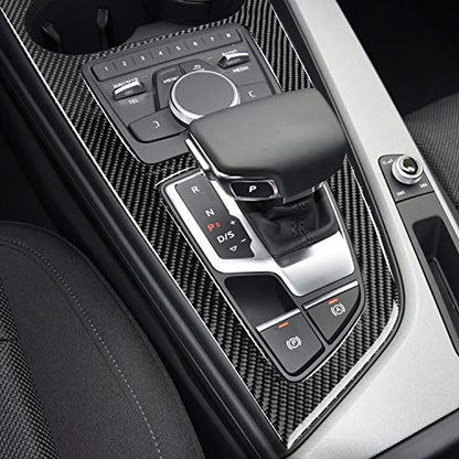 NVCNX Real Carbon Fiber Compatible with Audi B9 A4 S4 A5 S5 2017-2019 / RS5 2018 2019 Car Center Console Gear Shift Panel Cover Sticker Decal Interior Trim Accessories 1PC - color: Center Console Gear Shift Panel for 2017-2019