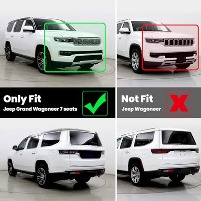 LASFIT Floor Mats for Jeep Grand Wagoneer/Grand Wagoneer L 2022 2023 2024 2025 7 Seats (NOT Fit for 8-Seat) All Weather TPE Custom Fit Car Mats Floor Liners 1st & 2nd & 3th Row, Black - style: Grand Wagoneer 7-Seat 2022-2025