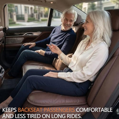 A leather rear seat cushion specially designed for cars - made by hand - can relieve pain in the buttocks, pressure points, and sciatic nerve. | Rear seat cover (Coffee Brown, Rear Seat Cushion) - color: Coffee Brown, size: Rear Seat Cushion