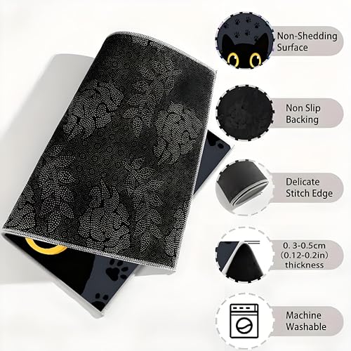Universal Car Trunk Mat 29" x 39", Cartoon Black Cat All Weather Trunk Protection Cargo Liner, Durable Cargo Mat Rear Trunk Liner, Stylish Vehicle Interior Accessories Suitable for Most Car Models - color: Cartoon Black Cat