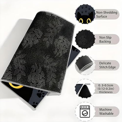 Universal Car Trunk Mat 29" x 39", Cartoon Black Cat All Weather Trunk Protection Cargo Liner, Durable Cargo Mat Rear Trunk Liner, Stylish Vehicle Interior Accessories Suitable for Most Car Models - color: Cartoon Black Cat
