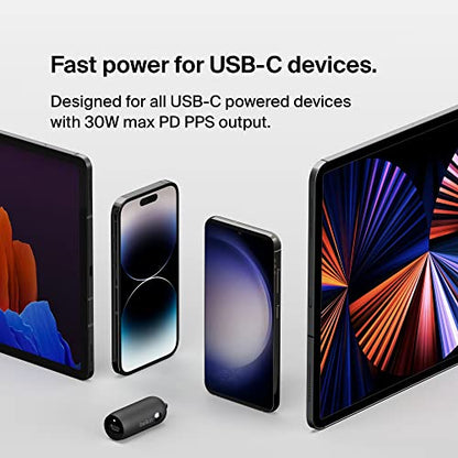 Belkin Boost↑Charge™ 30W Fast Car Charger, Compact Design w/USB-C Power Delivery Port, USB-C to Lightning Cable Included, Universal Compatibility for iPhone 14 Series, iPad, and More - Black - style: Charger + Lightning Cable