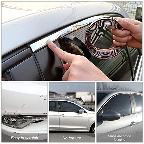 Car Side Trim Molding, 16.5ft Chrome Trim for Vehicles, Scratch-Proof (18mm, Silver) - color: Silver, size: 18 mm