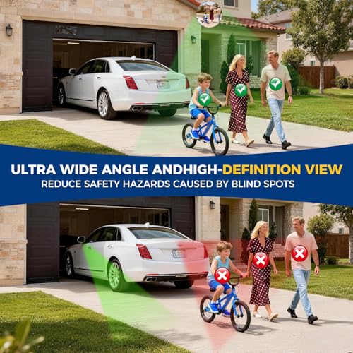 acrylic convex mirror 180° adjustable wide-angle indoor security mirror suitable for monitoring blind spots in parking lots Garage warehouses offices and traffic safety management (11.7in)