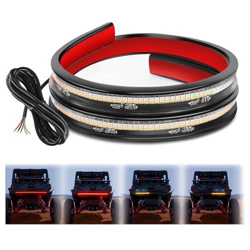 Nilight 30 Inch UTV Tailgate Light Strip 204 LED Red Running Brake Amber Turn Signals Lights Compatible with Polaris RZR Kawasaki Pioneer Can Am Golf Cart Off-Road Truck Trailer - color: 30" Tailgate Light Strip Red/Amber