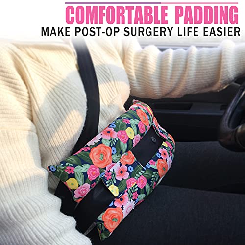 Hysterectomy Pillow Abdominal Post Surgery Pillows with Pocket Comfort for Ice Heat Packs Tummy Tuck Belly Incision Recovery Seatbelt Gifts Women Patients (Painting Flower) - color: Painting