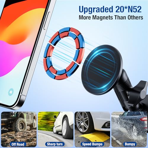 Surfcabin CNC Vent Phone Holder, Magnetic Air Vent Phone Holder Cradles Mount Compatible with F150 2015-2020 & Super Duty F250 F350 F450 2017-2021, Full Metal Bracket for Most CellPhones - style: Compatible with F150 2015-2020 with Metal Arm