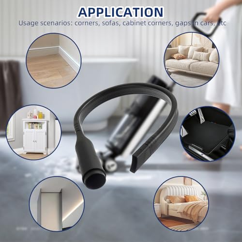 25" Flexible Vacuum Crevice Attachment Tool for Vacuum Hoses All 1-1/4" or 1-3/8" (32mm - 35mm) Flat Slot Nozzle Interface