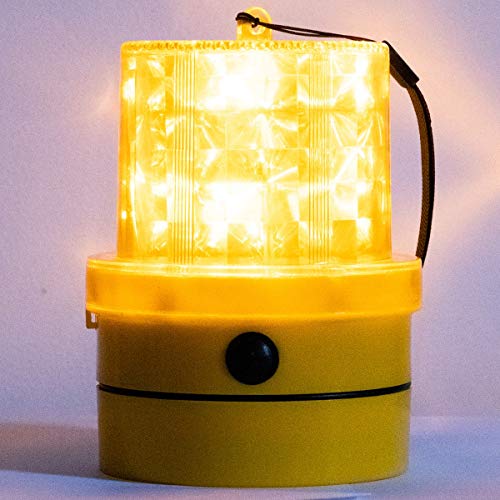 VULCAN Amber LED Emergency Warning Beacon - Portable - Magnetic and Battery-Operated - 24 LEDs - Photocell Technology - Operates in Low Light or Dark Conditions Only