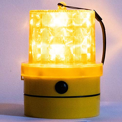 VULCAN Amber LED Emergency Warning Beacon - Portable - Magnetic and Battery-Operated - 24 LEDs - Photocell Technology - Operates in Low Light or Dark Conditions Only