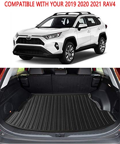 RAV4 Cargo Liner - Compatible with RAV4 2019 2020 2021 2022 2023 2024 2025 Models,All-Weather Rear Trunk Tray Cargo Mats Custom Fit for Toyota RAV-4,3D Tech Waterproof Durable Flexible Accessories - color: 3）For Toyota RAV4（2019-2025）Trunk mat