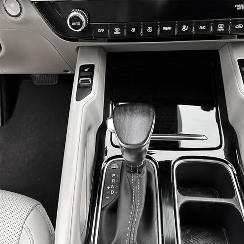 Car Knob Gear Protector, ABS Auto Shift Gear Cover, Gear Cover, Compatible with Kia Telluride 2020-2024 Accessories (Wood Grain) - color: Wood Grain