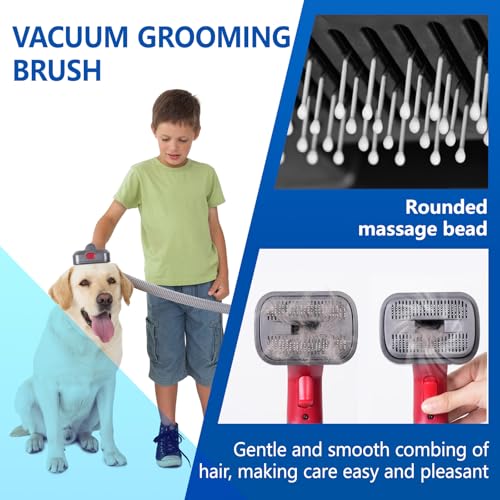 2-in-1 Pet Grooming Kit Compatible with Dyson V7 V8 V10 V11 V15 Vacuum,Dog Hair Vacuum Attachment Removes Loose Hair, Dander, Undercoat & Tangles Self-Cleaning with Extended Vacuum Hose & Trigger Lock - color: Pet Grooming Kit Suitable for Large Breed Dog