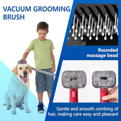 2-in-1 Pet Grooming Kit Compatible with Dyson V7 V8 V10 V11 V15 Vacuum,Dog Hair Vacuum Attachment Removes Loose Hair, Dander, Undercoat & Tangles Self-Cleaning with Extended Vacuum Hose & Trigger Lock - color: Pet Grooming Kit Suitable for Large Breed Dog