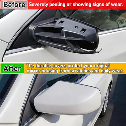 Moonlinks Mirror Cover Replacement Compatible With Nissan Altima 2.5L 2007 2008 2009 2010 2011 2012, Pearly White Left Driver Side Clip-on Mirror Cap WITHOUT Turn Signal, Replace for 96302-JB13E - color: Left White