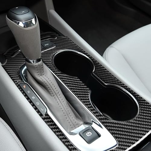 Black Carbon Fiber Compatible with Chevrolet/Chevy Malibu 2016 2017 2018 2019 2020 2021 2022 2023 2024 2025 Accessories Car Gear Frame Cover Gear Shift Box Cover Interior Trim Decal -B - color: Gear Shift Panel -B