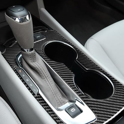 Black Carbon Fiber Compatible with Chevrolet/Chevy Malibu 2016 2017 2018 2019 2020 2021 2022 2023 2024 2025 Accessories Car Gear Frame Cover Gear Shift Box Cover Interior Trim Decal -B - color: Gear Shift Panel -B