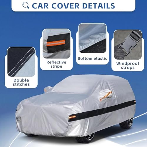 10 Layers SUV Car Cover Custom Fit for Toyota 4Runner (2002-2025) Waterproof All Weather for Automobiles, Full Cover Rain Sun UV Protection.Silver - size: Custom fit for Toyota 4Runner