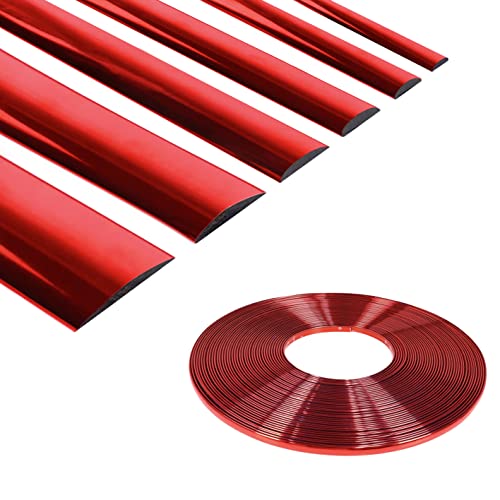 Chrome Red Car Motor Bike Self-Adhesive Exterior and Interior Molding Trim Universal Dashboard Bumper Window Door Body Side Decorative Strip Scratch-Proof (Width: 1/4 inch (6mm), 8Ft) - size: 8Ft, style: Width: 1/4 inch (6mm)