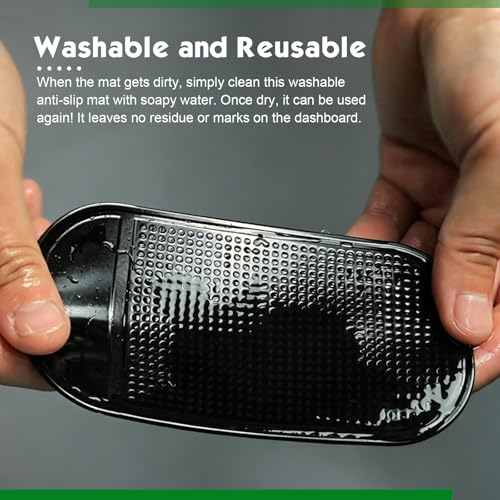 5 PCS Car Dashboard Non Slip Mat, Multifunctional Sticky Dash Pad, 5.12 × 2.76 Inch Anti-Slide Dash Mat, Universal for Radar Detector, Phone, Keys, Glass, Mirrors, Metal, Coins (Black) - size: 5 PCS