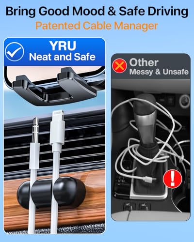 YRU Phone Holders for Your Car [2026 Upgraded Military Metal Hook], Cellphone Holder Car[No Fear of Bumps] Vent Phone Mount Truck Compatible with iPhone17 16 15 14 13 12 Samsung Android, Sapphire - color: Sapphire
