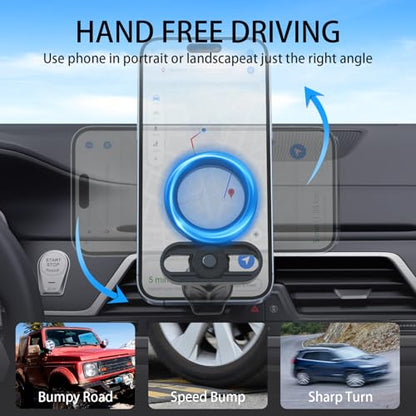 Mag-Safe Car Mount, Adjustable [Quick Install] Ultra Magnetic car phone holder, Air Vent Phone Holders for Your Car, Car Accessories Fit for iPhone 17 16 Pro Max 15 14 13 12 Plus Mini for Men Women