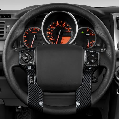 Car ABS Sticker Carbon Fiber Decal Cover Interior Trim Accessories for Toyota 4Runner SUV 2010-2025 Black - color: Wheel
