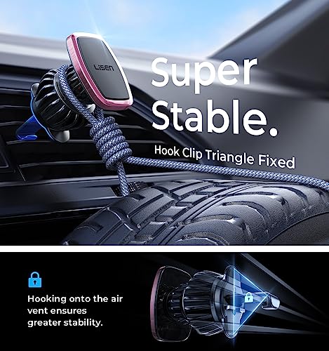 LISEN Magnetic Phone Holder for Car, [Easily Install] Car Phone Holder Mount [6 Strong Magnets] Cell Phone Holder for Car [Case Friendly] iPhone Car Holder Blue LV633 - color: Pink