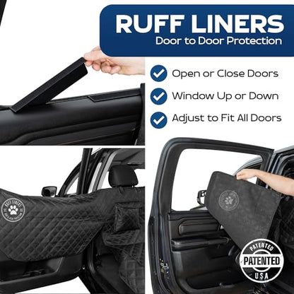 Ruff Liners Dog Hammock for Car, Black – As Seen on Shark Tank – Back Seat Protector for Cars, Mid-Size SUVs, & Mid-Size Trucks – Waterproof, Touch Fasteners, & Belt Slots – Heavy Duty Dog Seat Cover - size: Car / SUV / Small Trucks