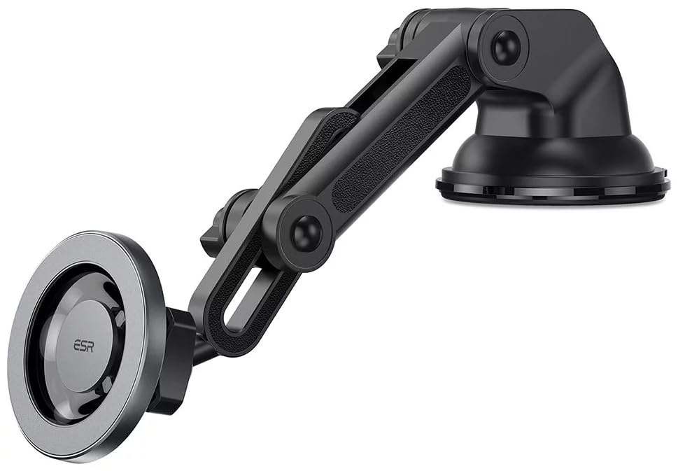 ESR for MagSafe Car Mount, Vacuum Dashboard Magnetic Car Phone Holder for Car, Suction Cup Car Phone Mount for iPhone 17-12, Smaung Galaxy, Car Accessories, Charging Not Supported, Metallic Grey
