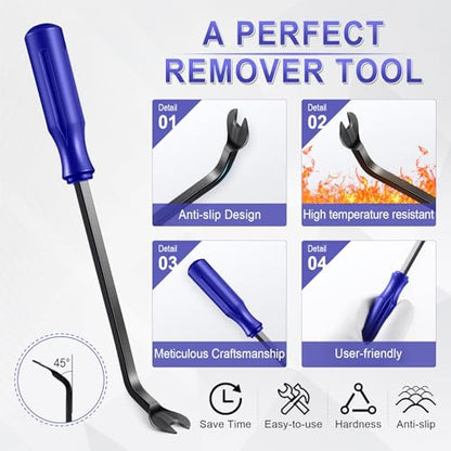 LivTee 5 pcs Auto Trim Removal Tool Kit, No Scratch Plastic Pry Tool Kit - Interior Door Panel Clip Fastener Removal Set for Vehicle Dash Radio Audio Installer (Blue) - color: Blue