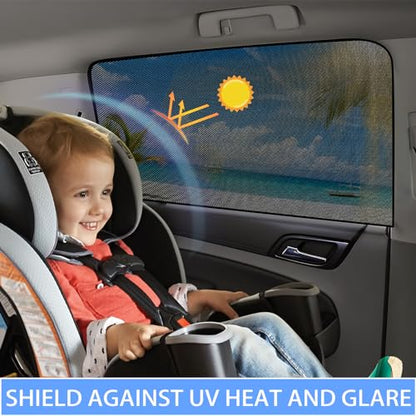 ZATOOTO Car Shades for Back Windows Baby, Car Window Shades Magnetic Mesh Sun Shade for Car Window Car Shade Protection from Heat and UV for Sleeping Camping - color: Back 2pack